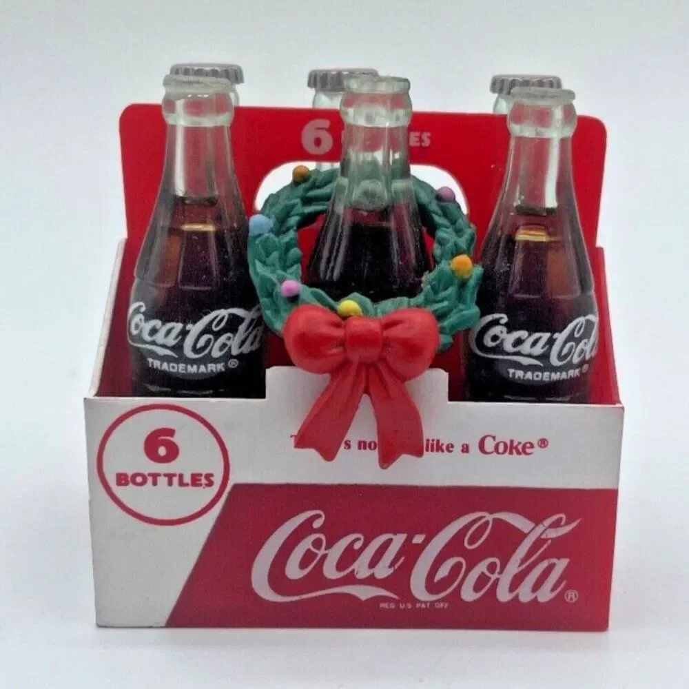 LOT OF 5 Vintage Coca-Cola Christmas Ornaments Collectibles 1989-1997